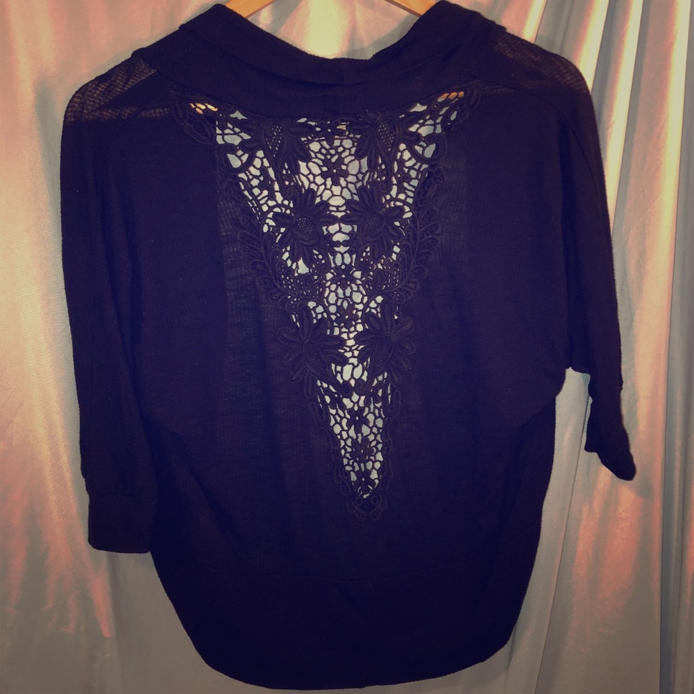 Eyelash Couture Crochet Detail Sweater